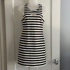 Topshop black and white striped dress